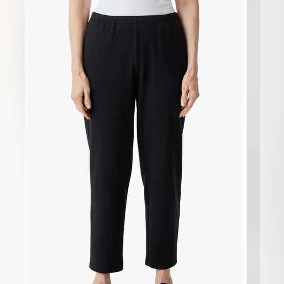 nwt EILEEN FISHER cozy brushed Terry tapered ankle pant S knit pocket trousers - Picture 5 of 7